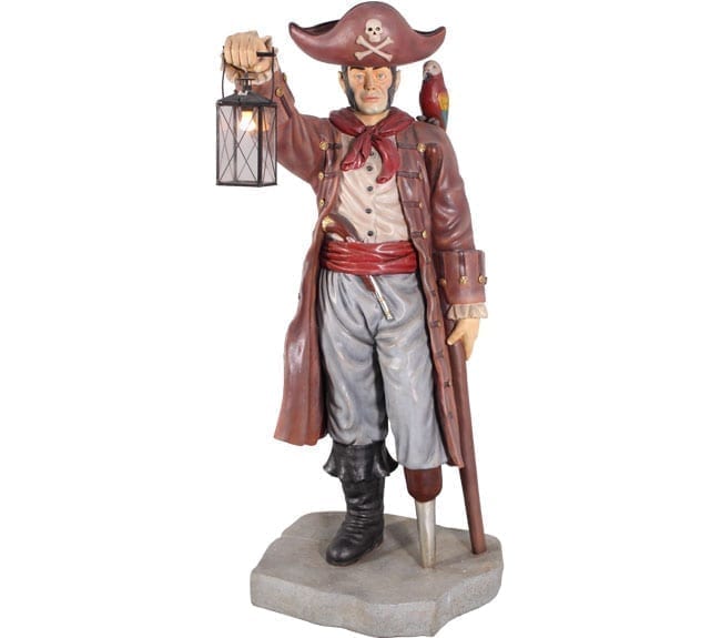 Natureworks Australia Pirate Statue with Lantern ft