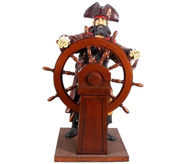 Pirate Statue with Wheel ft