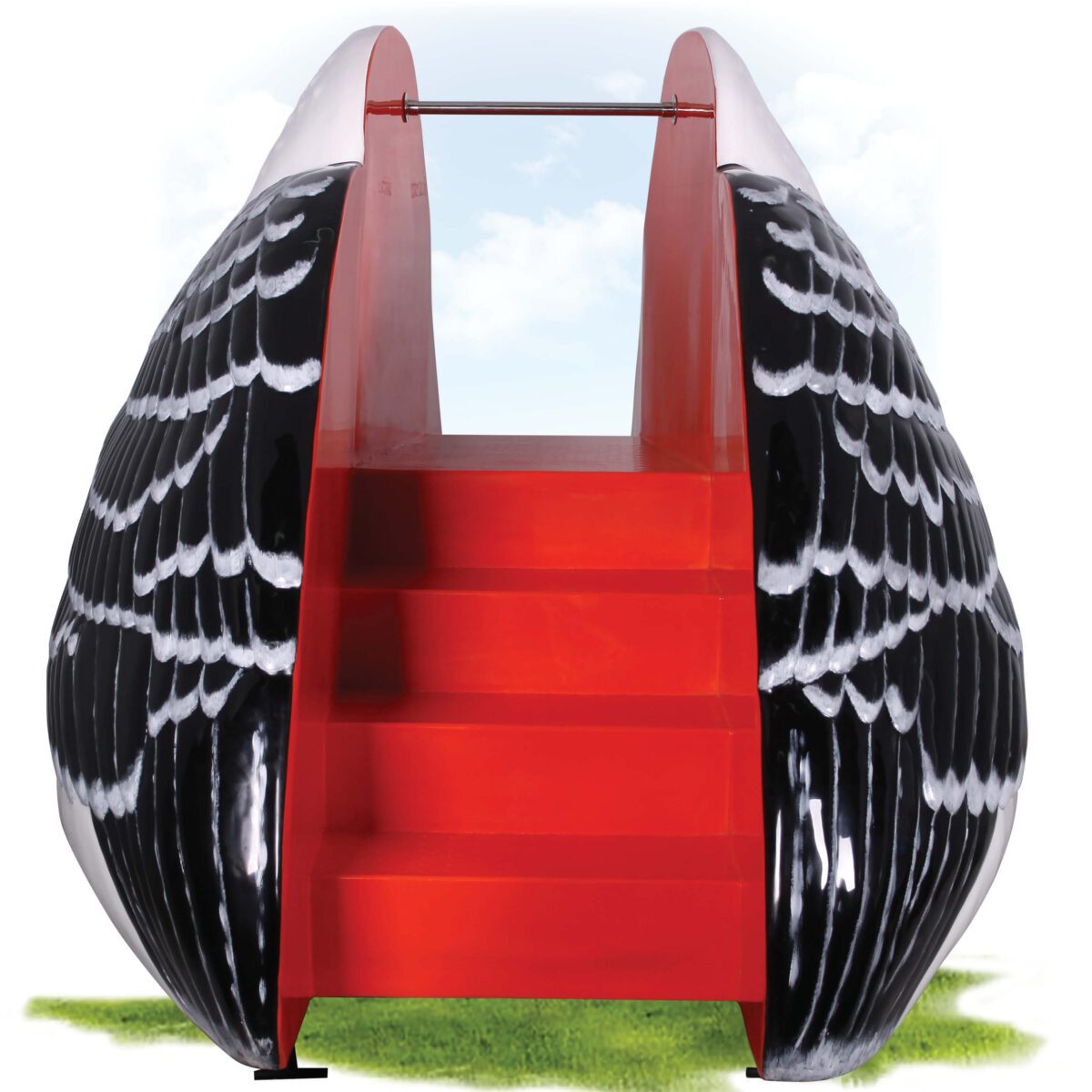 Natureworks Australia Playground Theming - Certified play - Pelican slide 120012- showing rear steps