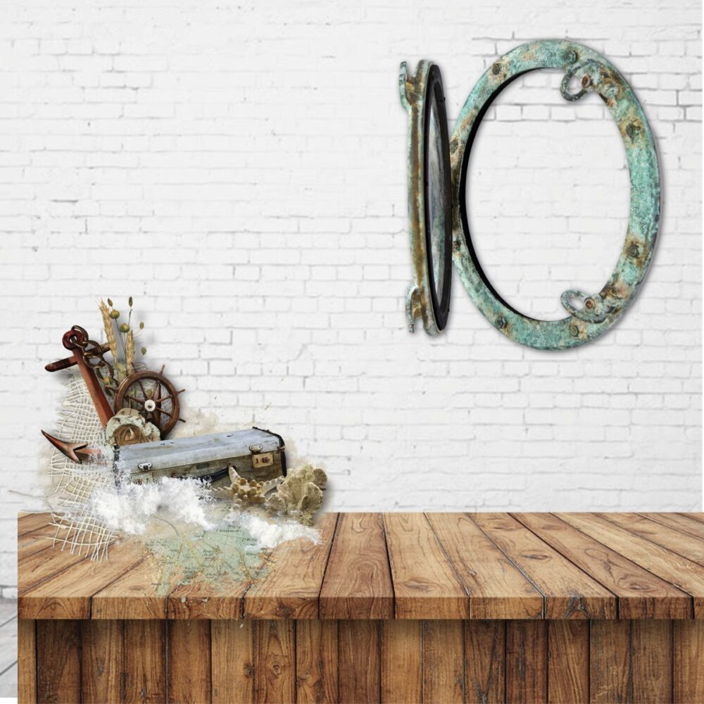 Port hole window - greenish bronze 51 cm