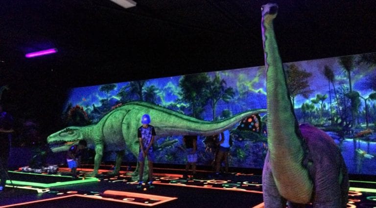 Prehistoric glow in the dark Mini Golf course