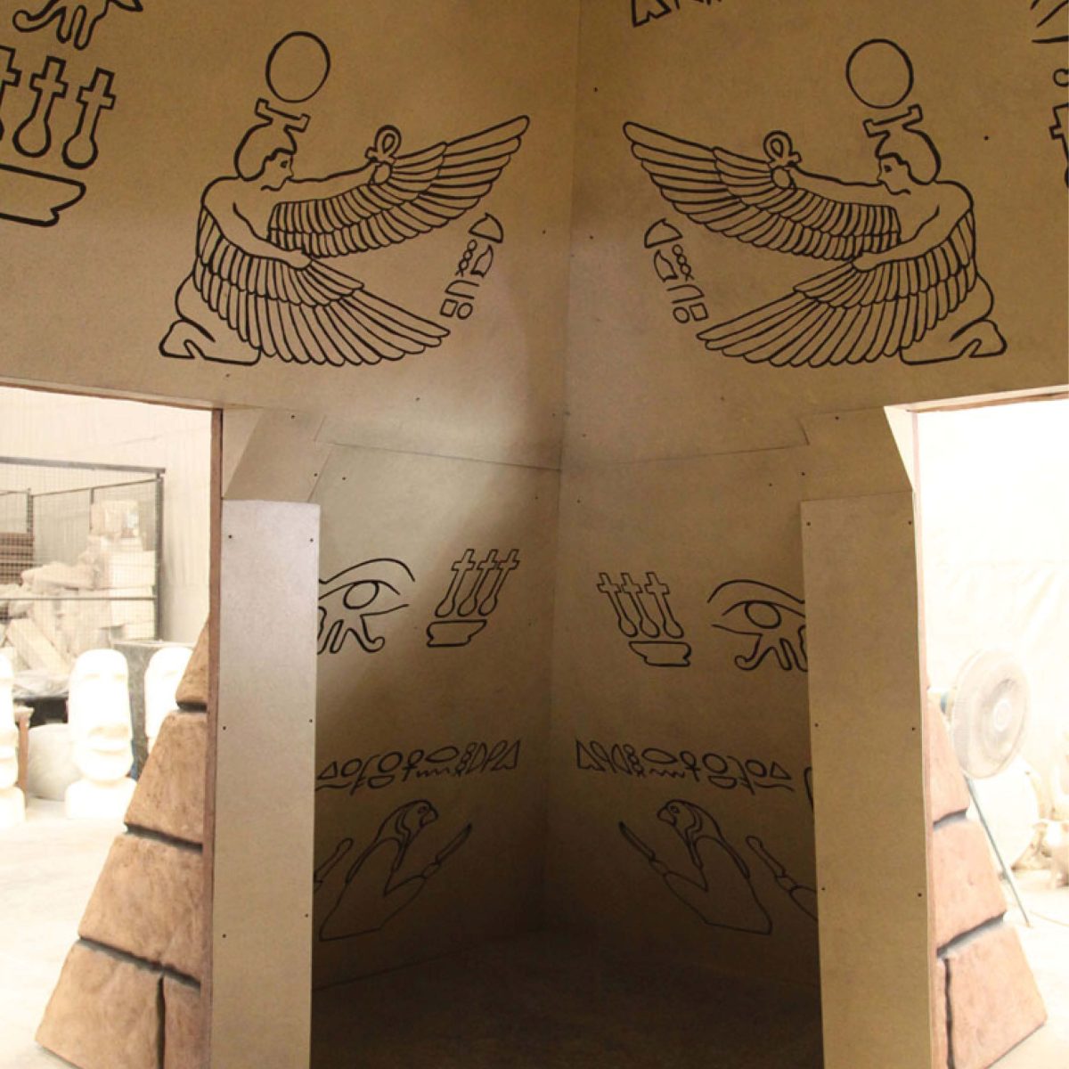 Natureworks Australia Pyramid - 7 metre base. Shown Hieroglyphics inside detail-close up