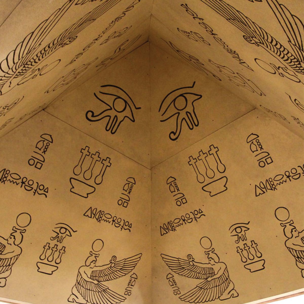 Natureworks Australia Pyramid - 7 metre base. Shown Hieroglyphics inside detail-