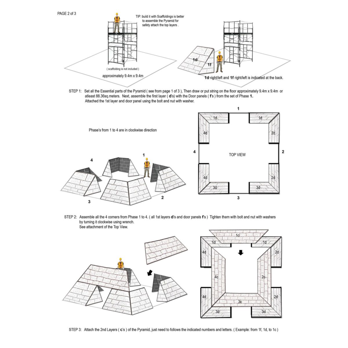 Natureworks Australia Pyramid - Large 9.4m Base- Assembly instructions - Page 2