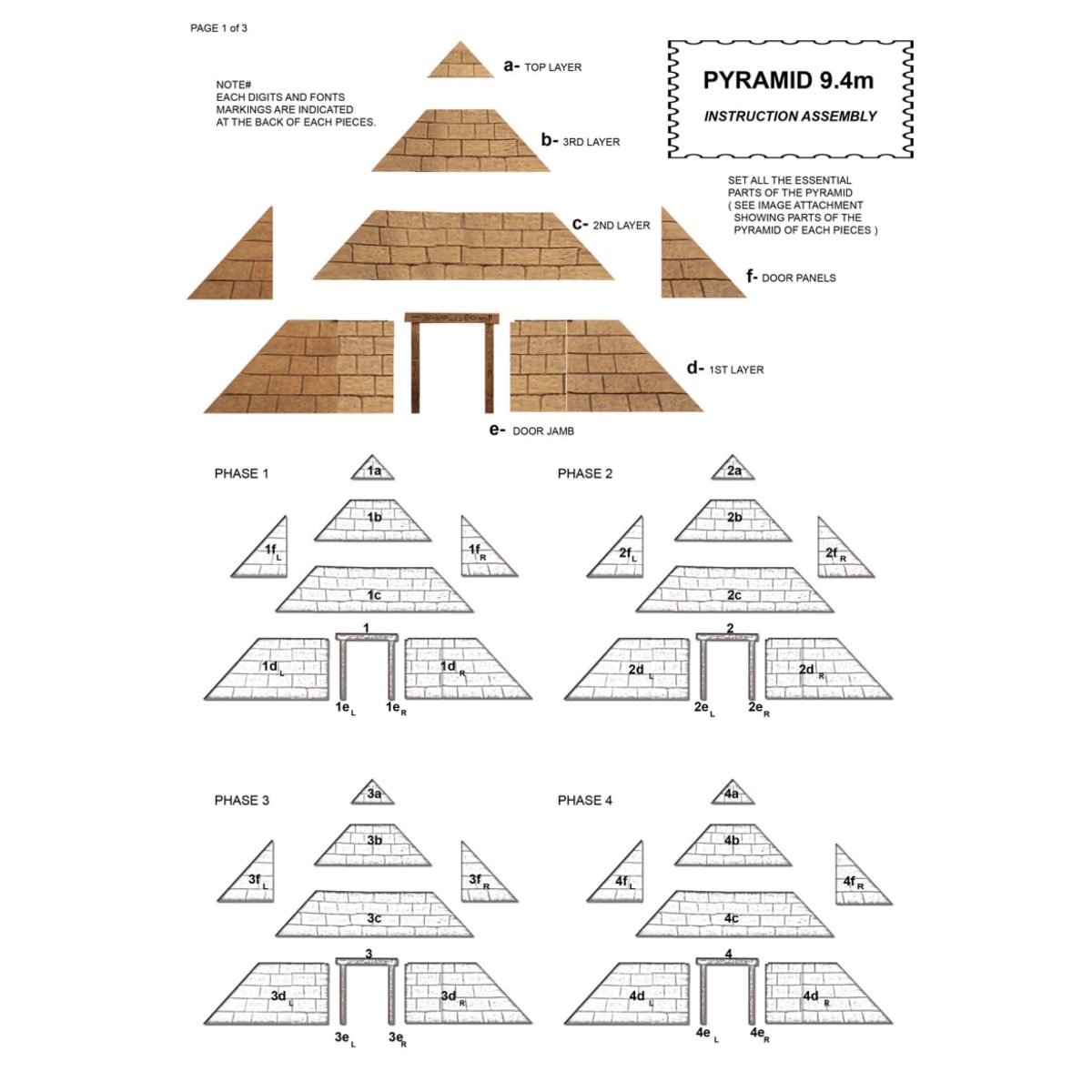 Natureworks Australia Pyramid - Large 9.4m Base- Assembly instructions - Page 1