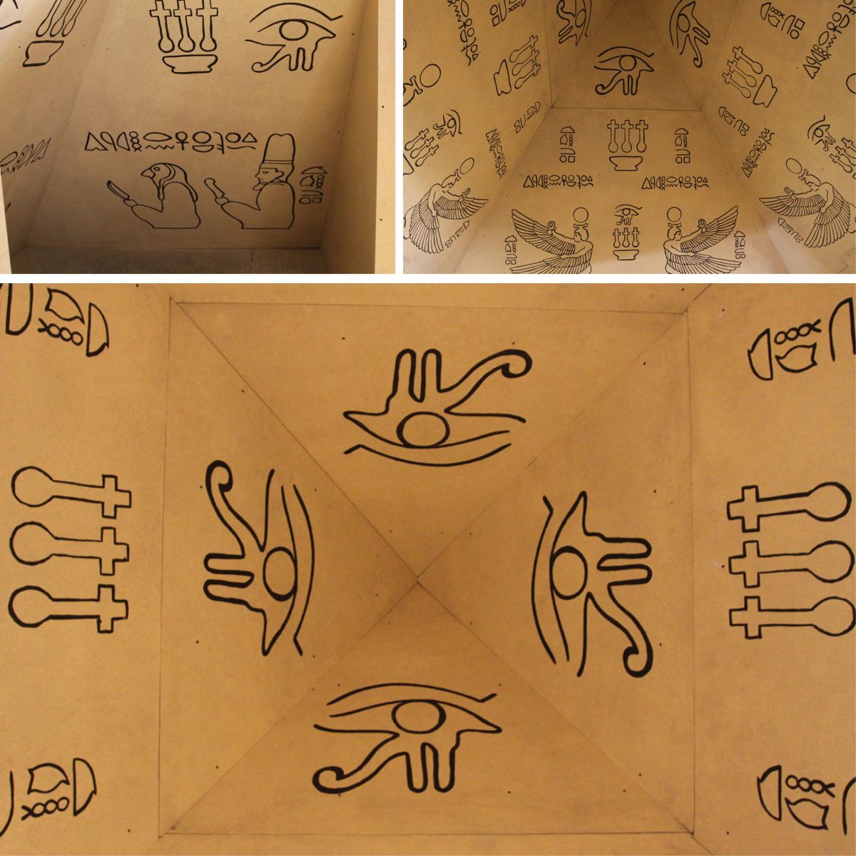 Natureworks Australia close up of Pyramid - internal detail of hieroglyphics on walls