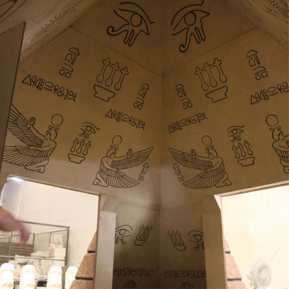 Pyramid - internal detail of hieroglyphics on walls and ceiling
