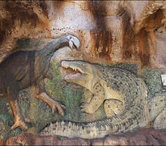 Riversleigh Fossil Centre Megafauna Bas relief croc and bird