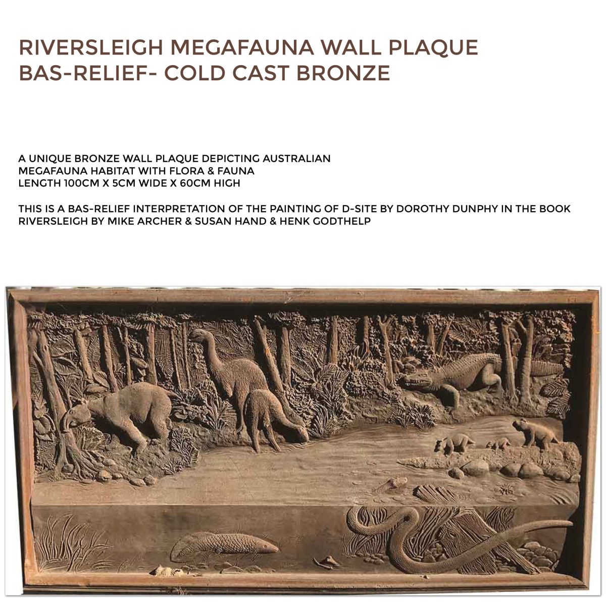 Natureworks Australia Riversleigh Megafauna Wall Plaque - Bas relief