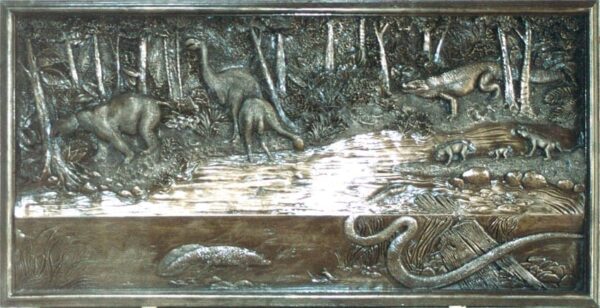 Riversleigh Prehistoric Dinosaur Swamp Scene Bronze