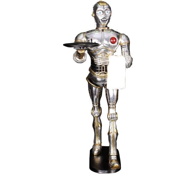 Robot Butler Statue Walking