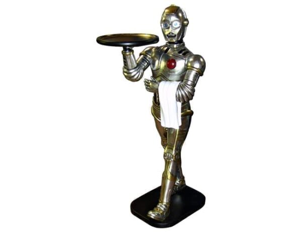 Robot Butler Statue Walking