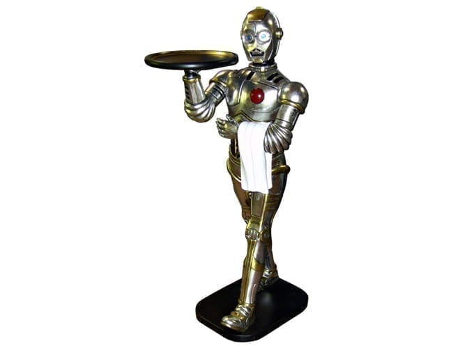 Robot Butler Statue Walking