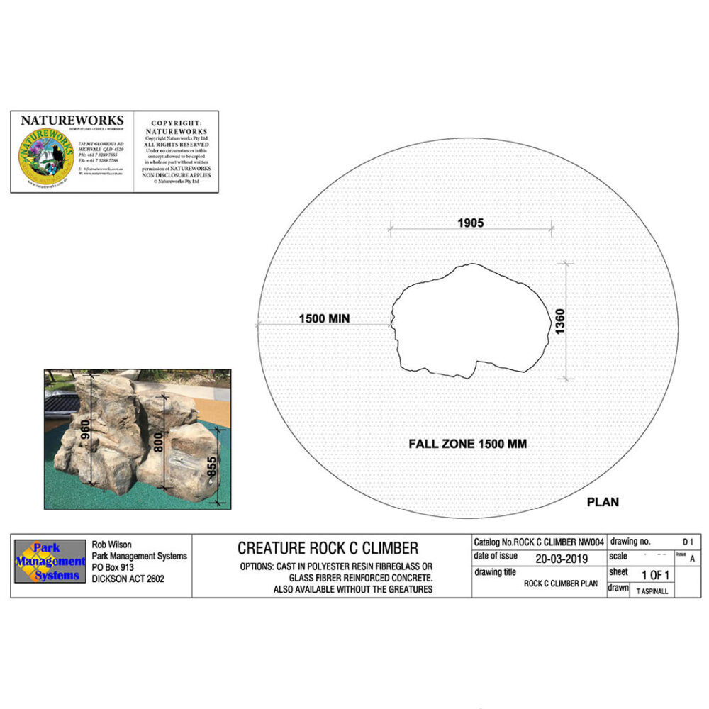 rock climber with fossils- C - Plan view with measurements- 2025