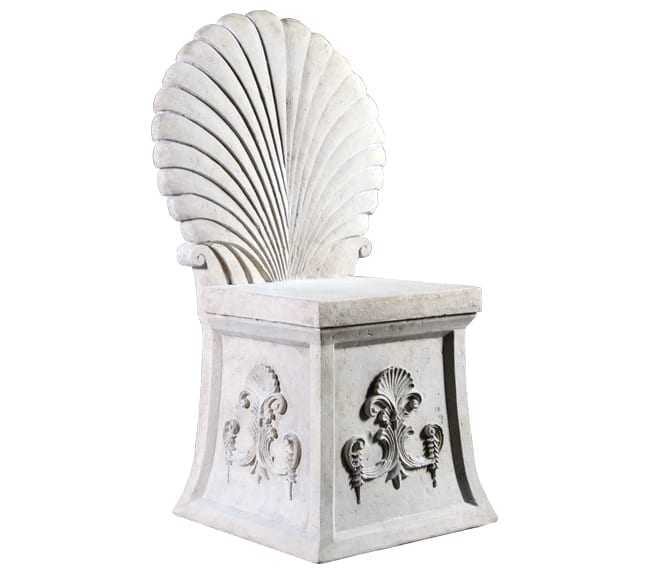 Roman Stone Emperor Shell Throne Stool