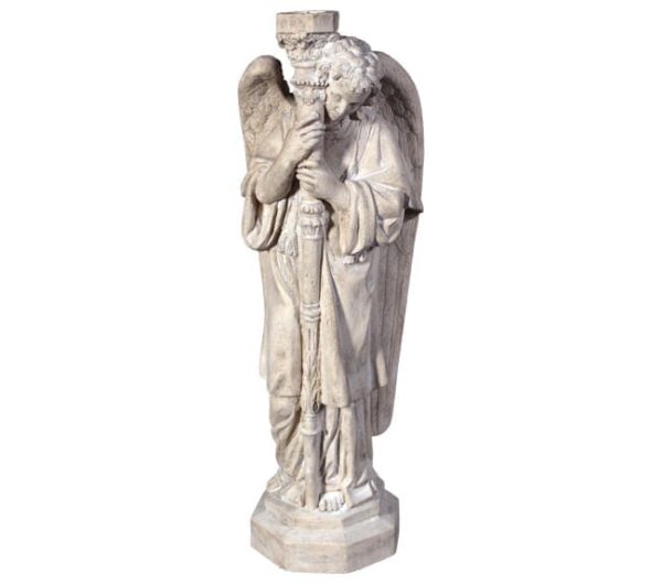 Roman Stone San Gabriel Candle Holder Statue Right RRS