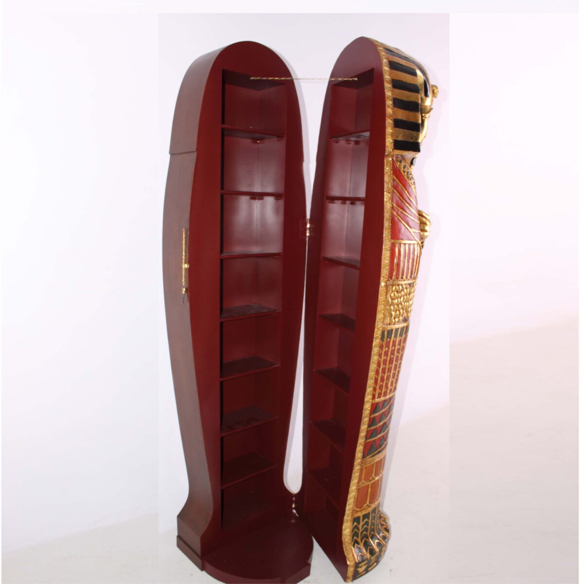 Natureworks Australia Egyptian Sarcophagus King 6ft - FOSAC showing internal shelves with opening hinged door
