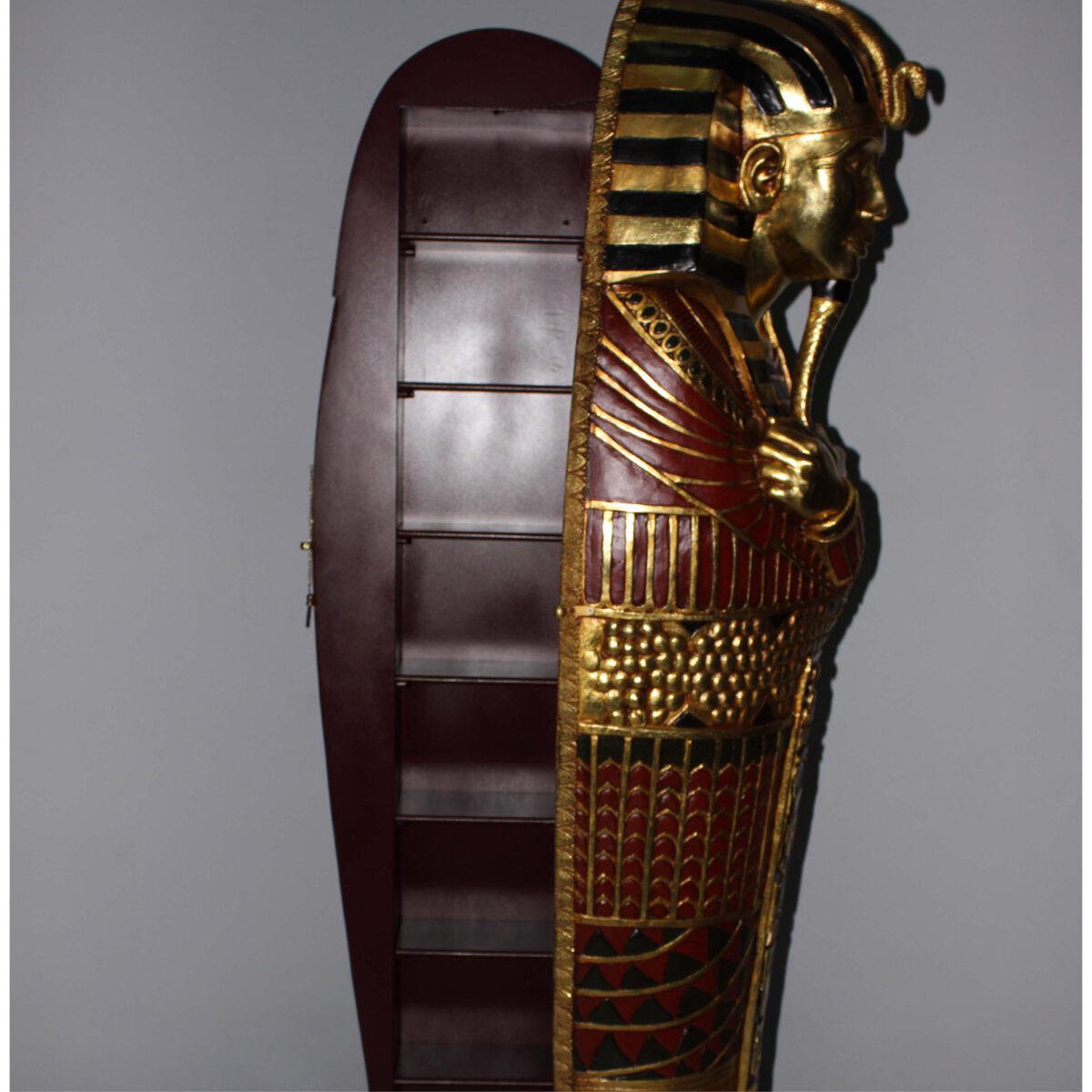Natureworks Australia Egyptian Sarcophagus King 6ft - FOSAC showing internal shelves with opening hinged door - close up