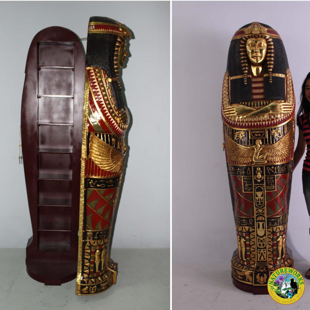 Natureworks Australia Egyptian sarcophagus Queen cabinet with sehlves - FOQUS