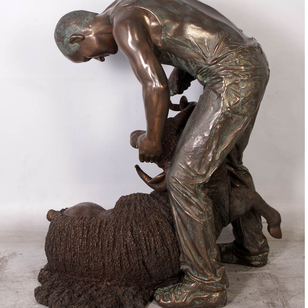 Natureworks Australia Sheep Shearer - Showing Rear view- Bronze finish-110072B