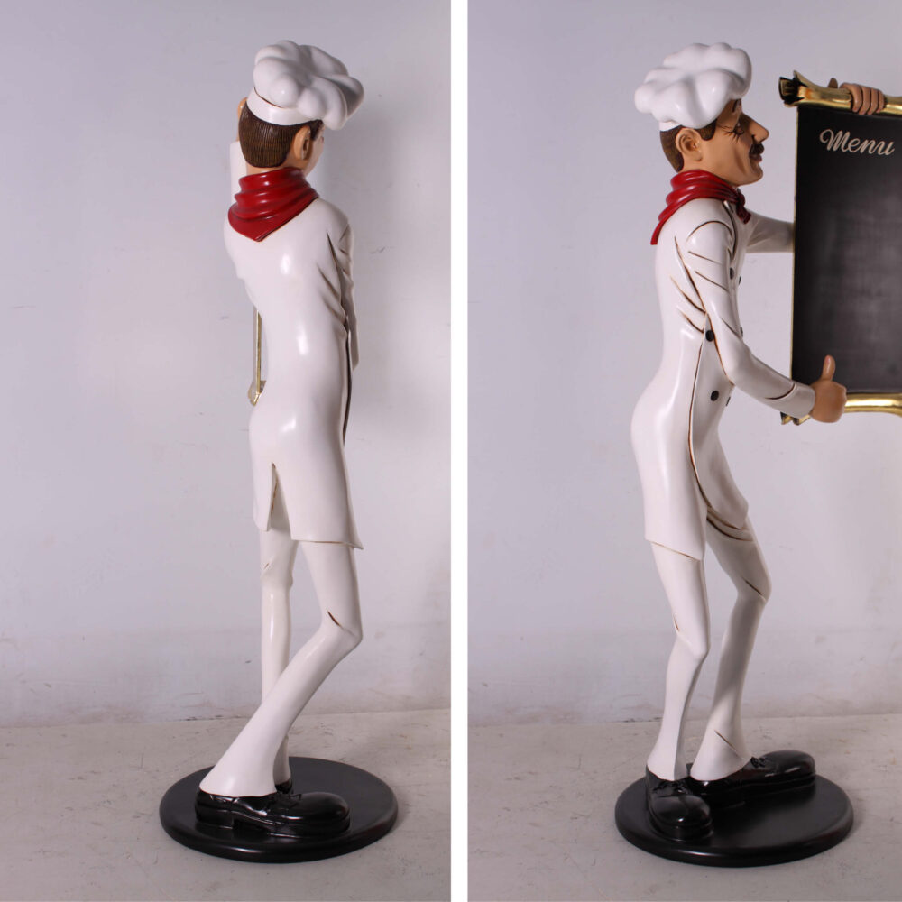 Natureworks Australia Skinny Chef with Menu Board 6ft - 030518 - showing rear angle view and side view