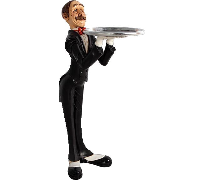 Skinny Butler Statue with Tray ft