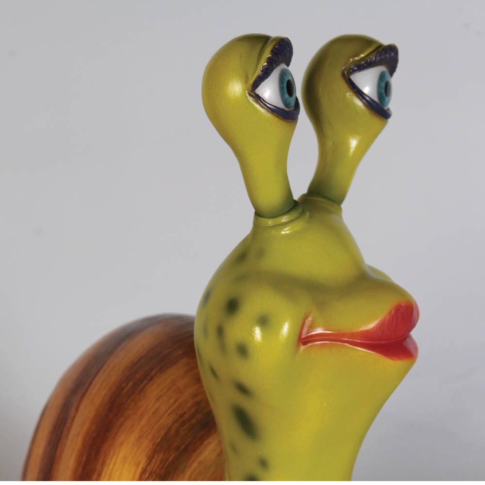 Natureworks Australia Snail - Female - Larger than lifesize - fibreglass statue- showing close up of eyes and lips