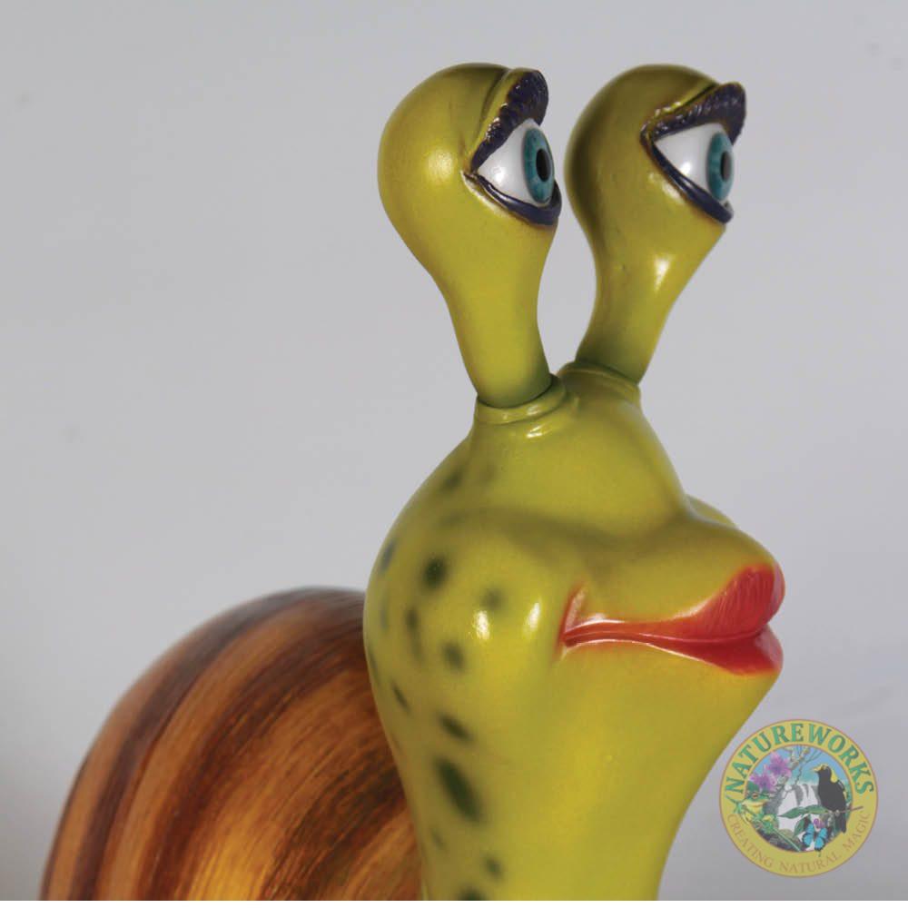 Natureworks Australia Snail - Female - Larger than lifesize - fibreglass statue- showing close up of eyes and lips