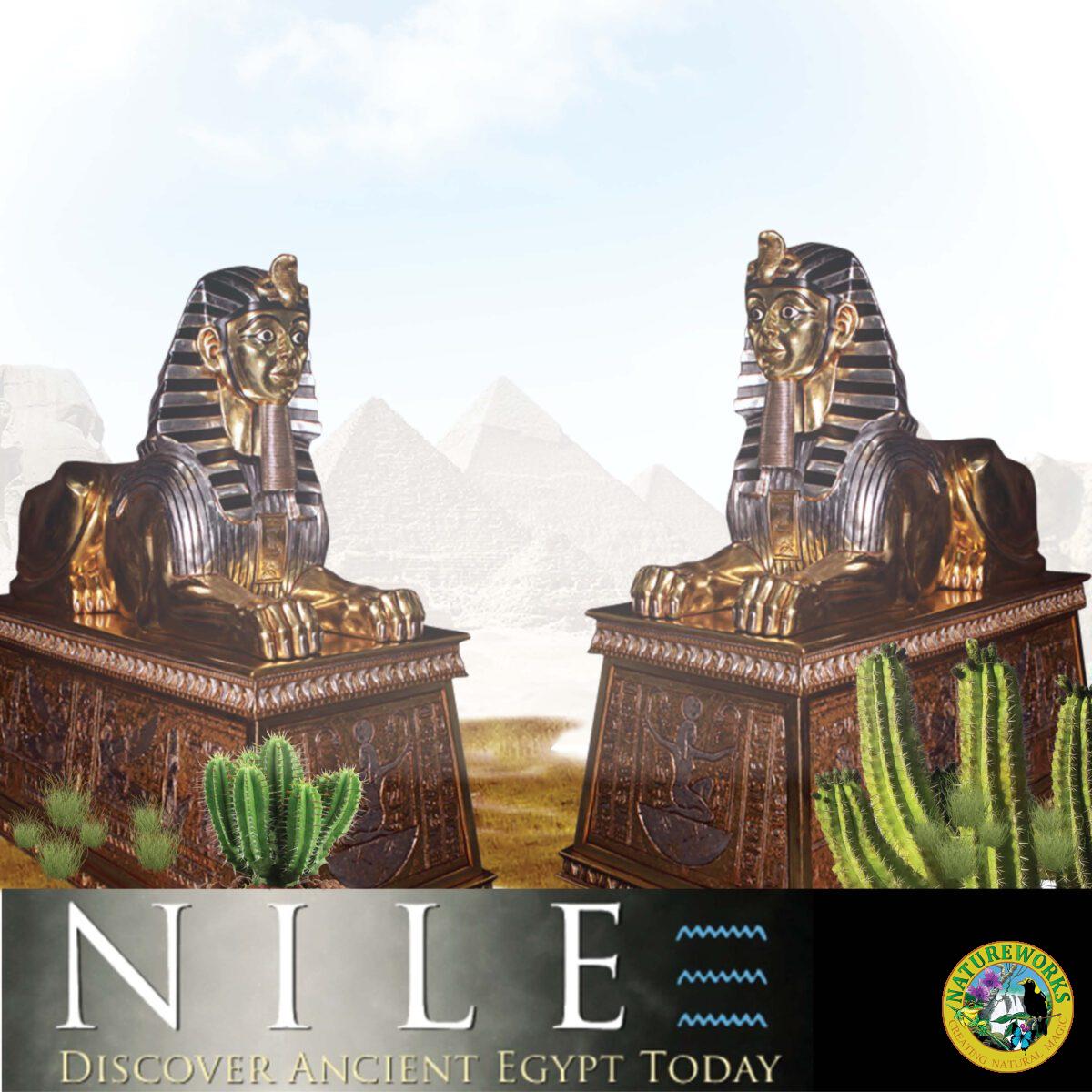 Natureworks Australia Egyptian sphinx sculpture on base