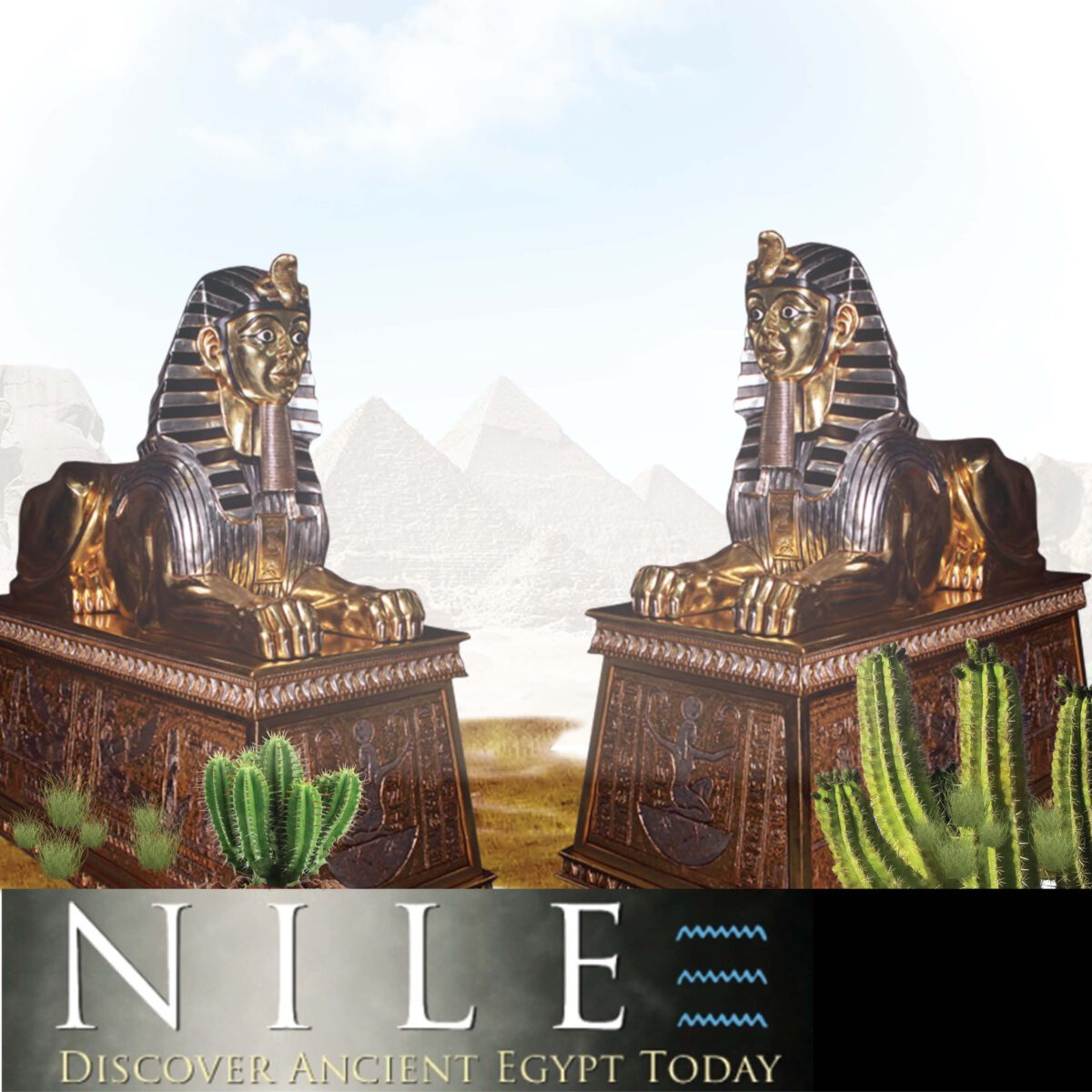 Natureworks Australia Egyptian sphinx sculpture on base