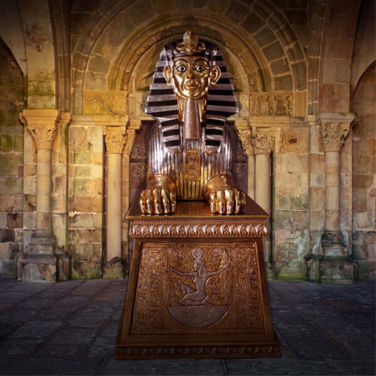 Natureworks Australia Egyptian Sphinx - Jumbo on Base - FL&SL - OTSPBGL&SL - shown with old build in background