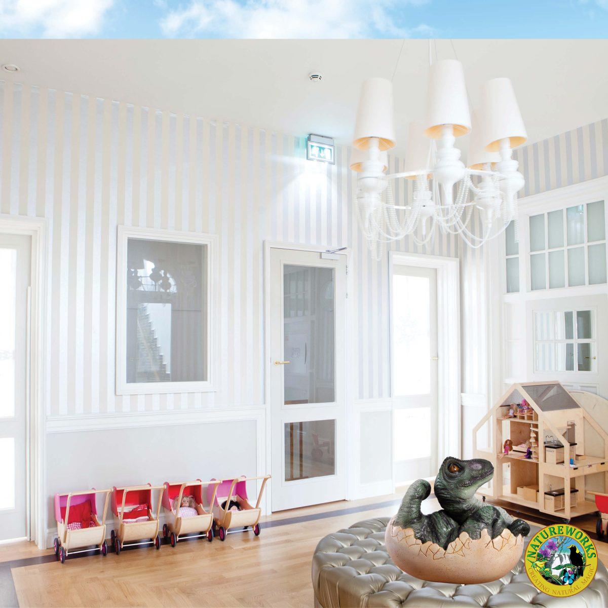 Natureworks Australia T-Rex Dinosaur Hatchling - 140034 shown in bedroom