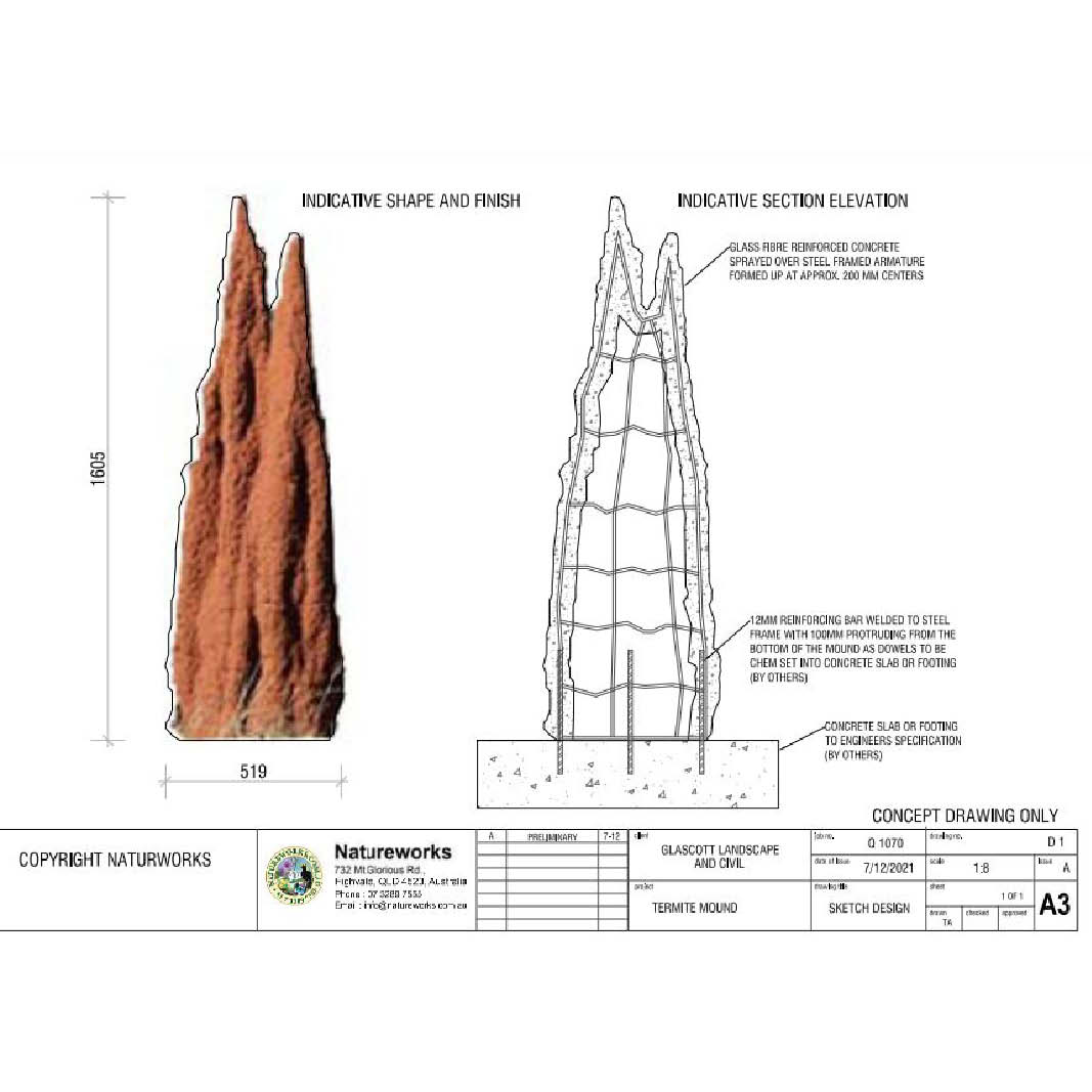 Natureworks Australia Termite Mound 1.6cm tall -