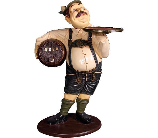 Tiroler Beer Waiter butler Statue ft