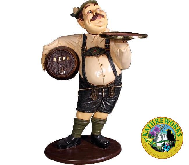 Tiroler Beer Waiter butler Statue ft