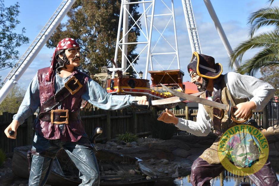 Treasure Cove pirate mini golf sculptures