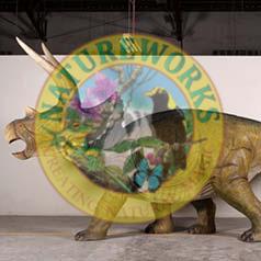 Natureworks Australia Triceratops Dinosaur statue - Giant -SKU: 140098 - side view inside