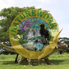 Natureworks Australia Triceratops Dinosaur statue - Giant -SKU: 140098 - Side view