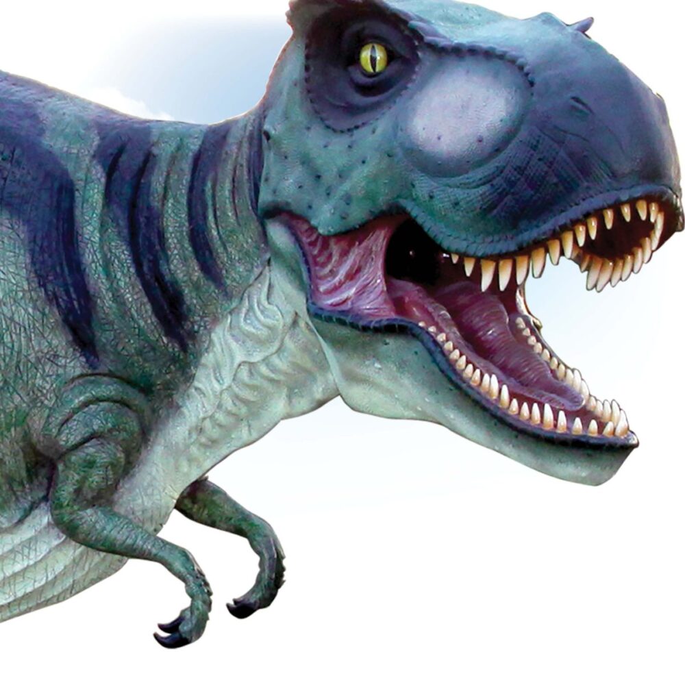 Tyrannosaurus Rex Dinosaur Walking - Showing close up of head and neck
