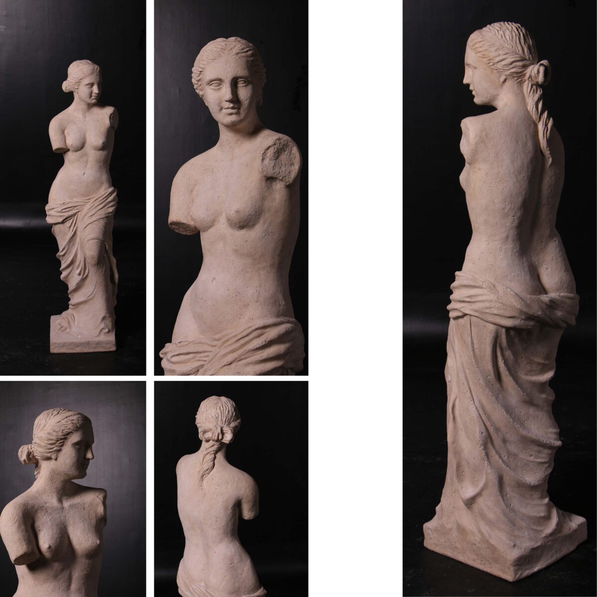 Natureworks Australia Venus De Milo Statue - Roman Stone 150275RS- Showing various views