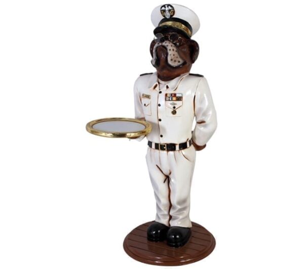 bulldog butler statue