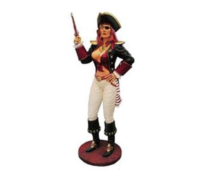 lady Pirate Statue with gun