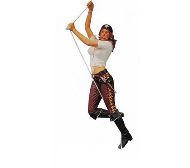lady pirate statue on Rope