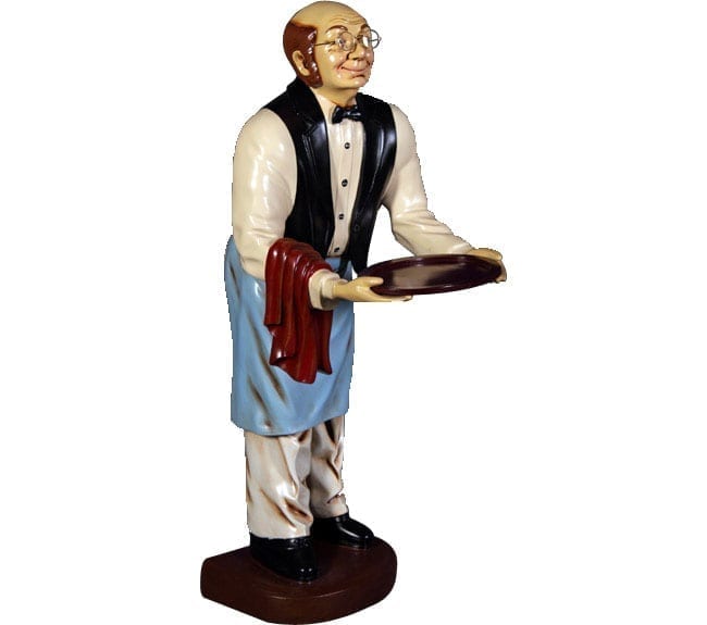 life like Old Man Waiter Statue ft