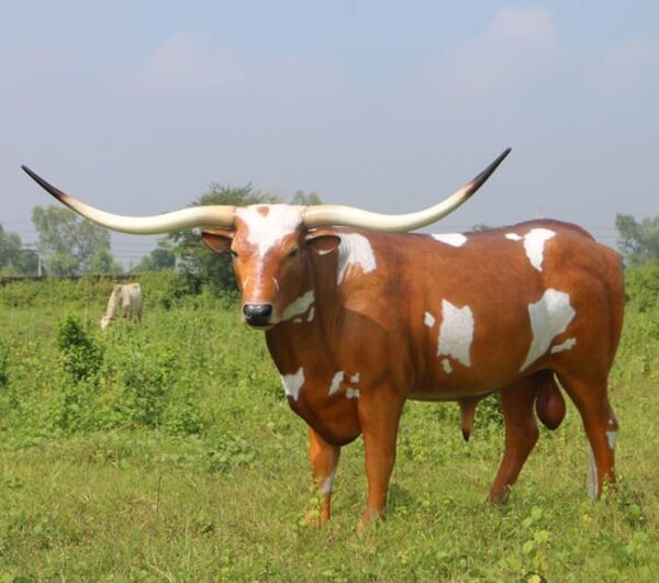 outdoor Longhorn Bull Statue