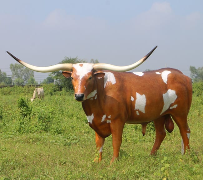 outdoor Longhorn Bull Statue