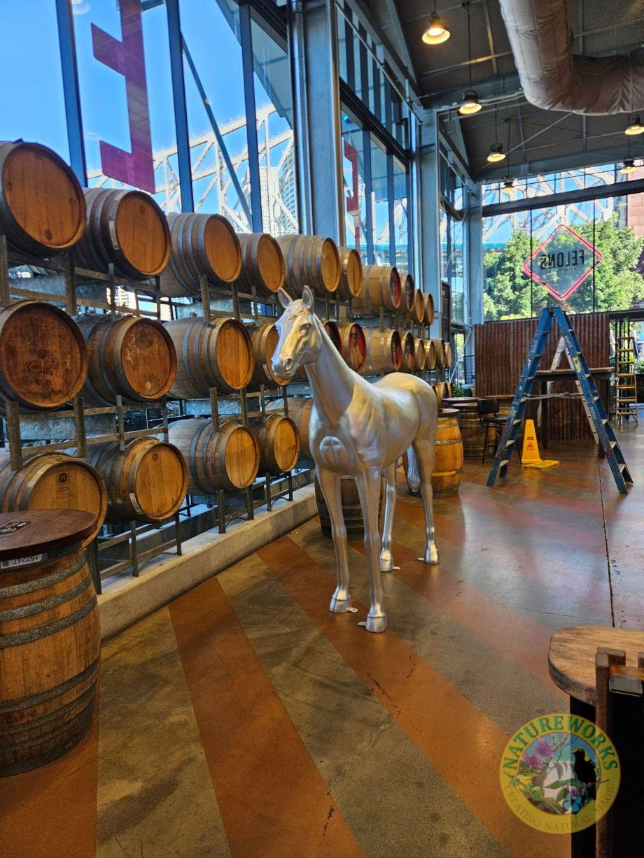 Natureworks Australia Horse Sculpture 7ft Silver Leaf - Image 3