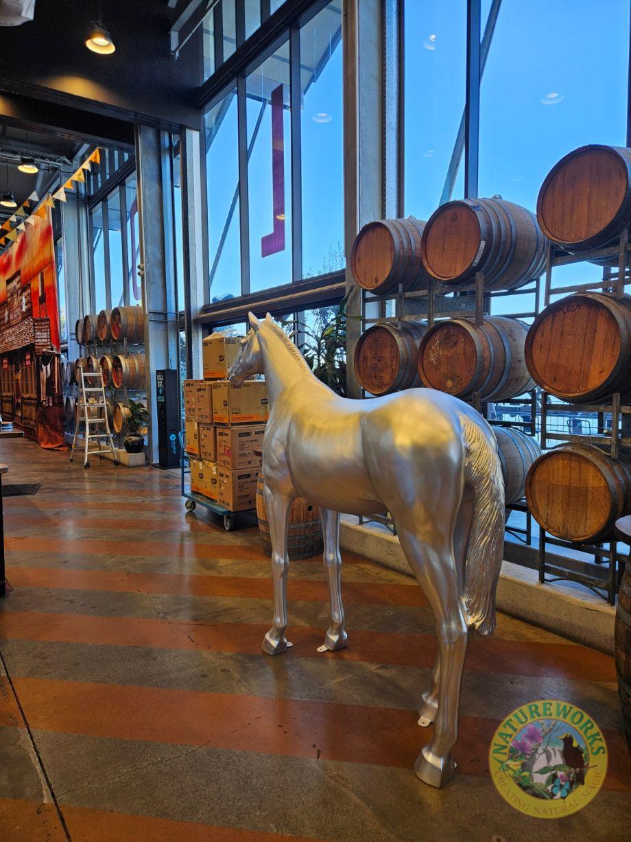 Natureworks Australia Horse Sculpture 7ft Silver Leaf - Image 4