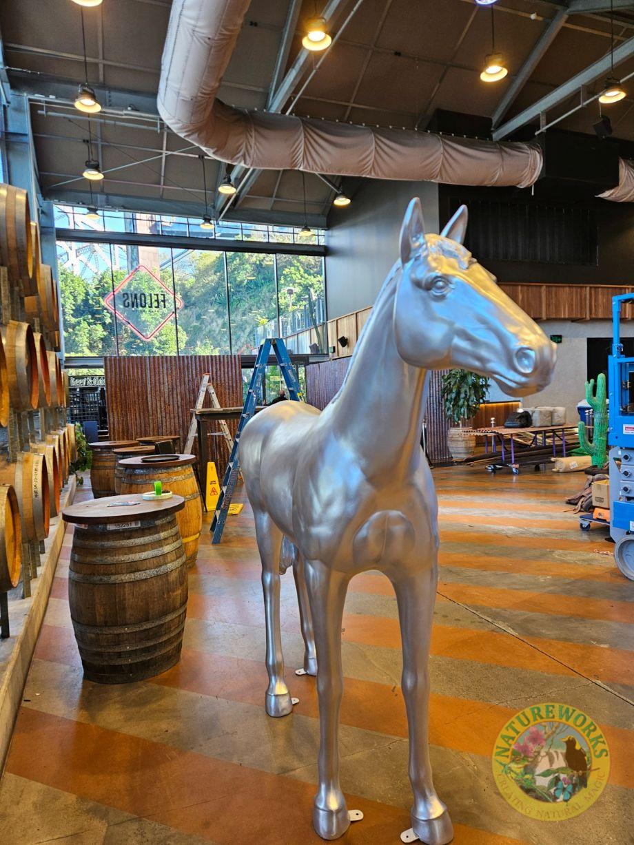 Natureworks Australia Horse Sculpture 7ft Silver Leaf - Image 5