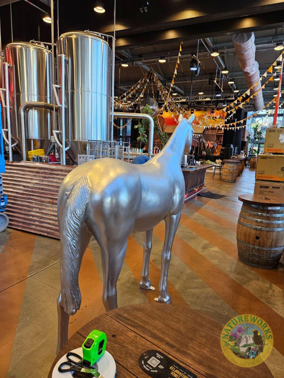 Natureworks Australia Horse Sculpture 7ft Silver Leaf - Image 2
